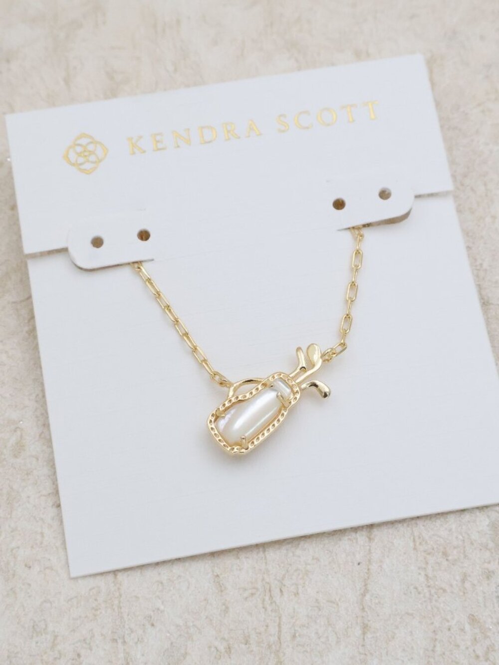 Kendra Scott Golf Gold Ivory Mother-of-Pearl Pendant Necklace